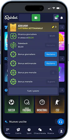 Attivazione Rainbet casino bonus