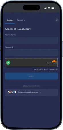 Campi e-mail e password per accesso