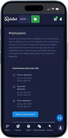Sezione Rainbet promozioni